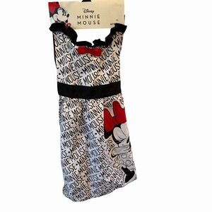 Minnie Mouse Logo Red Bow Ruffle Black White Apron One SZ Pot Holder Disney NEW